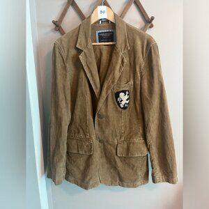 Vintage corduroy American eagle crested blazer camel colour mens medium